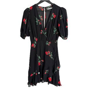 Reformation Sammy midi dress in the Rochelle black floral Size 0